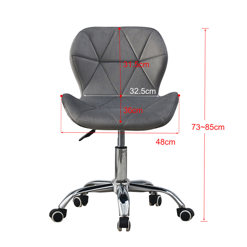 Velvet Office Chair, Grey