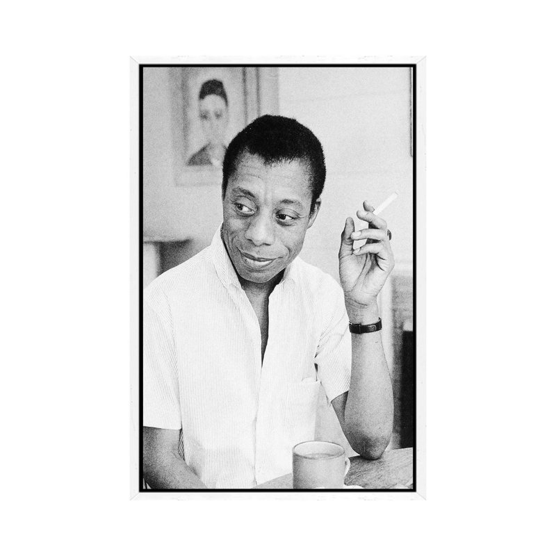 James Baldwin (1924-1987) - Print on Canvas, 66.04 cm H x 45.72 cm W, White Framed Canvas
