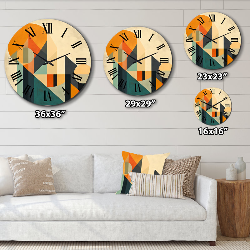 Horloge murale pleine lune symphonique Mid-Century, Très grand