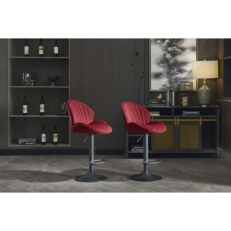 Ensemble de 2 tabourets de bar réglables avec dossier et repose-pieds, chaises de bar à hauteur de comptoir pour cuisine, pub