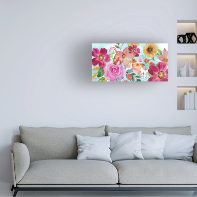 Jardin de fleurs moderne et contemporain sur toile
