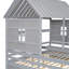 Lit plateforme simple avec deux tiroirs pour lits partagés pour garçon et fille, combinaison de 2 lits simples côte à côte, gris