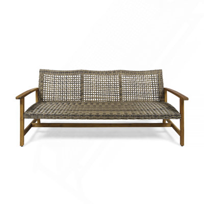 Wood + Wicker 3 Seater