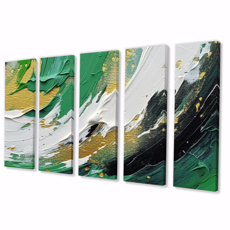 Cosmic Whirlpool - Abstract Spirals Wall Decor - 5 Equal Panels