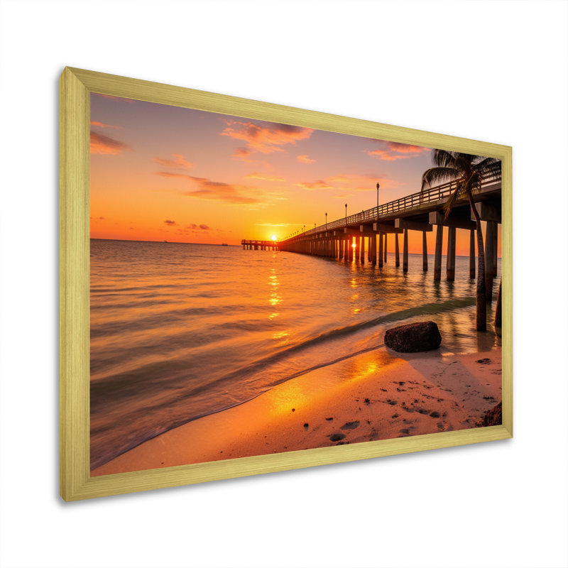 Jacksonville Bay Florida II sur toile, Encadrement doré, H 30 po x l 40 po x P 1,5 po