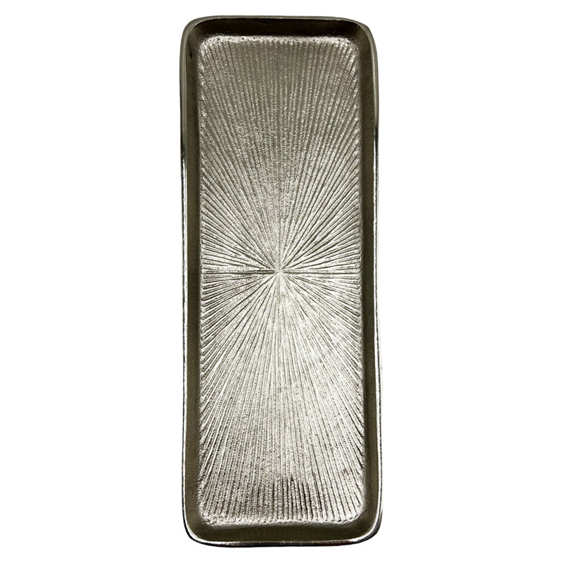 Nellir Tray, 1" H x 14.75" W x 5.5" D, Silver