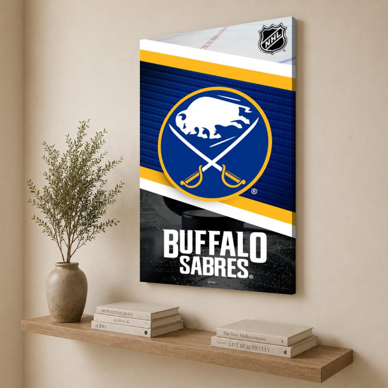 Décoration murale des Sabres de Buffalo (NHL), H 60 po x l 40 po, Toile tendue, Ne s’applique pas