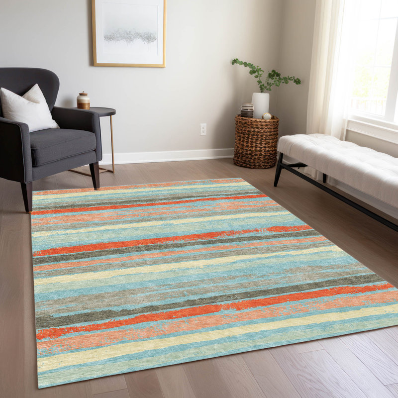 Tapis d'intérieur / extérieur bleu Sylira , 3 pi x 5 pi