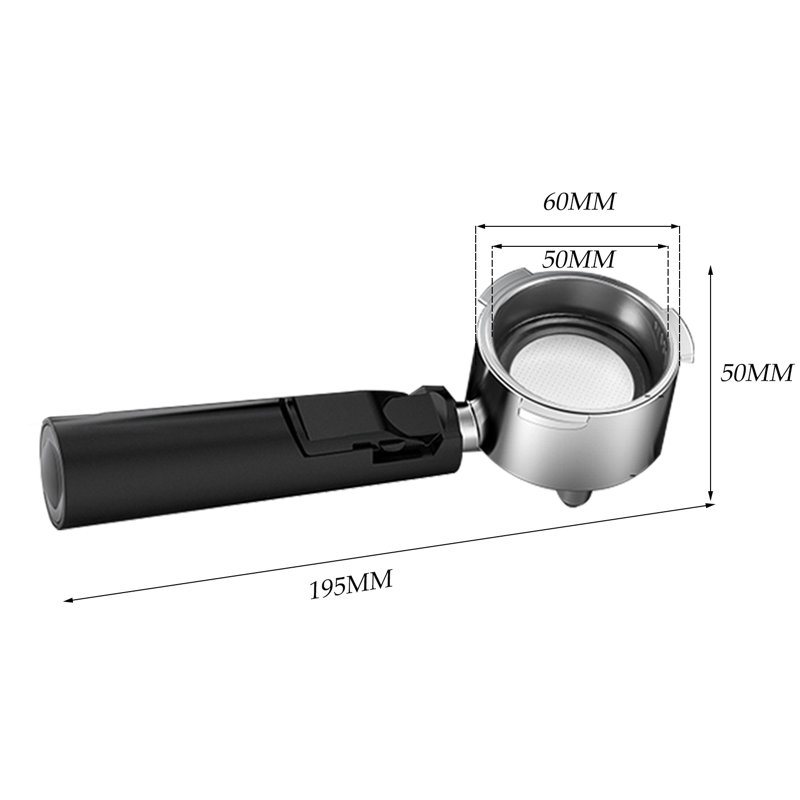 Porte-filtre expresso 51 mm, support pour machine à café à 3 oreilles avec double bec verseur, comprend des paniers-filtres simples et doubles, tasse à expresso en acier inoxydable 304 de qualité alimentaire avec poignée noire, compatible avec les machines à expresso Plum Chef 51 mm et autres.