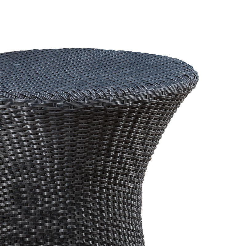 Table d'appoint d'extérieur en osier en aluminium, Noir