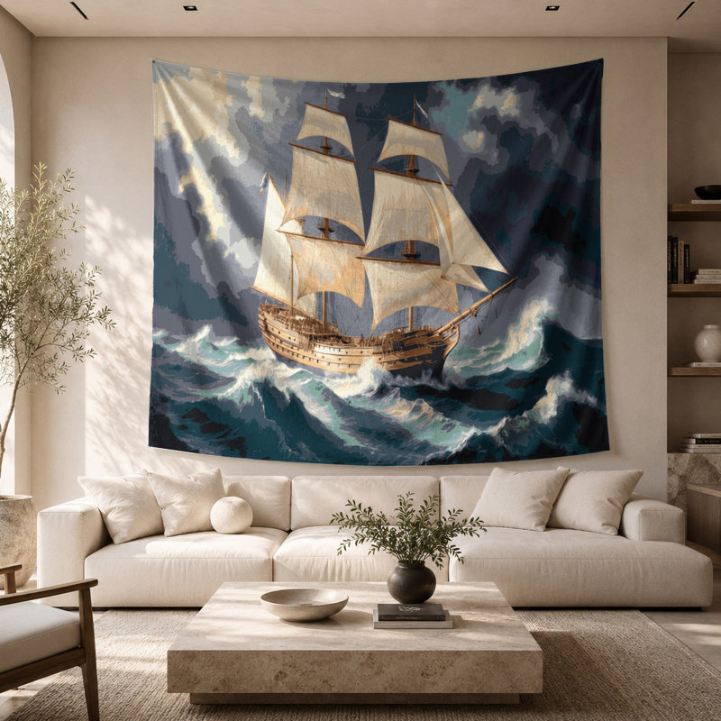 Tapisserie murale nautique Brigantines, 26 po x 36 po