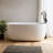 51 Inch Freestanding Resin Stone Soaking Bathtub with Overflow and Pop-up Drain for Modern Bathrooms-120330778