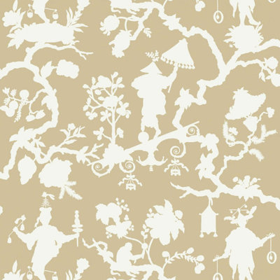 Papier peint à imprimé silhouette Shantung