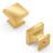 Brownstone Collection Square Knob - 1-3/8" x 1-3/8 " Cabinet Knob Brushed Golden Brass - Transitional Hardware for Drawers & Cabinets-49413608-109237419