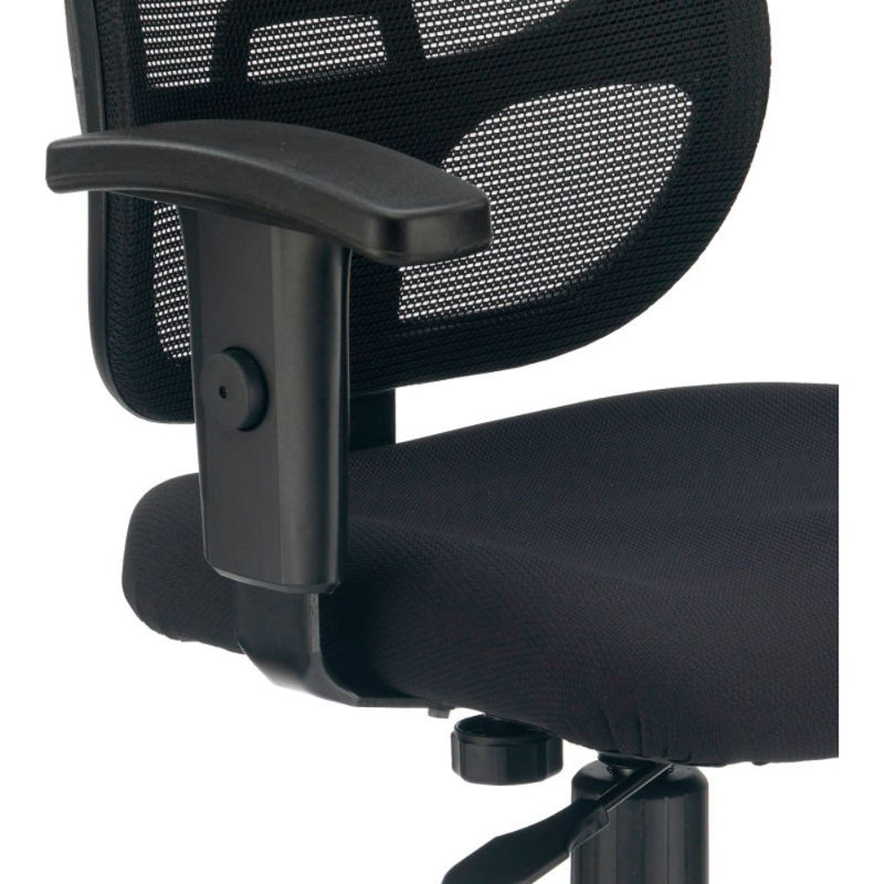 Black Mesh Back Task Chair with Adjustable Arms