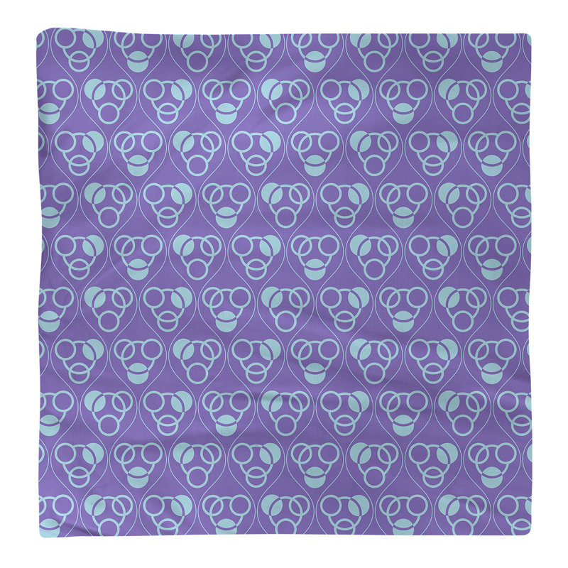 Serviette de table en coton classique Circles Waves, Mauve / bleu sarcelle, H 0,1 po x l 22 po x P 22 po, Croisé en coton