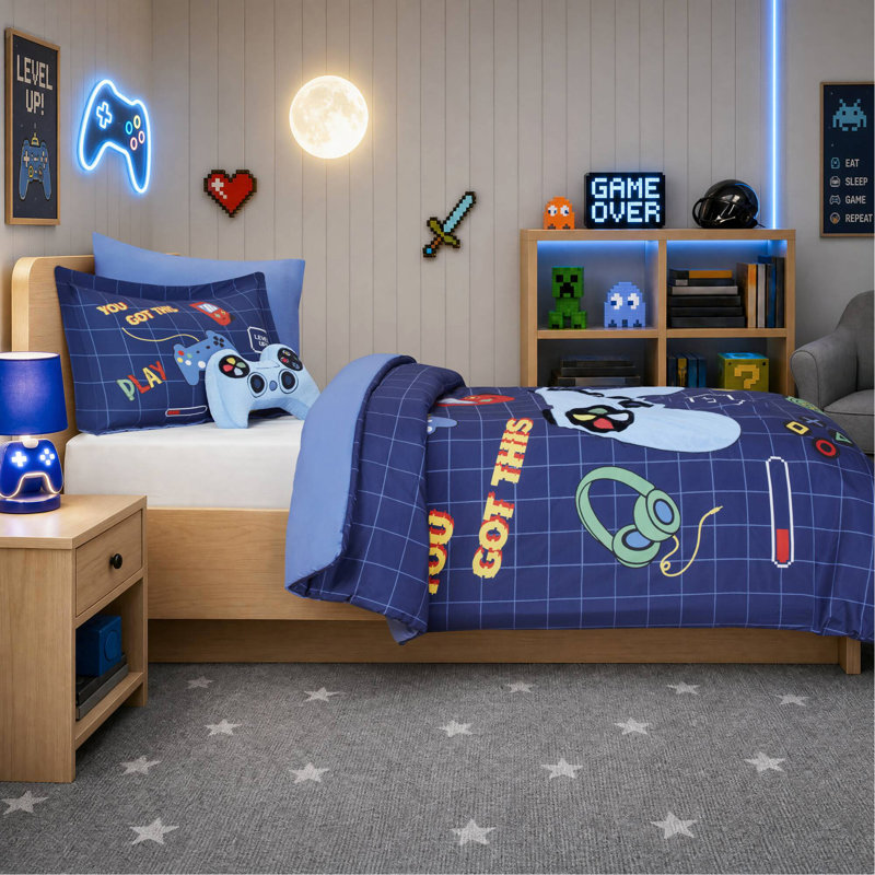4-Piece Twin Comforter Set,Navy
