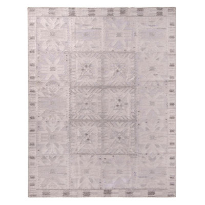 Rug & Kilim's Scandinavian Geometric Gray Wool Rug