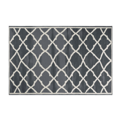 Tapis gris intérieur et extérieur Trellis