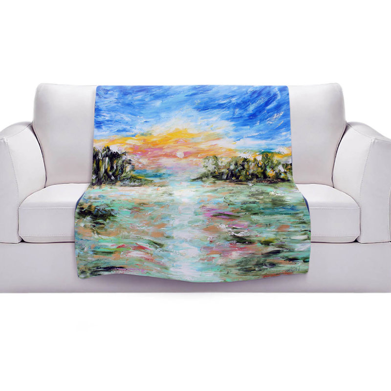 Couverture sherpa à la décomposition abstraite rock ocean, l 68 po x L 80 po