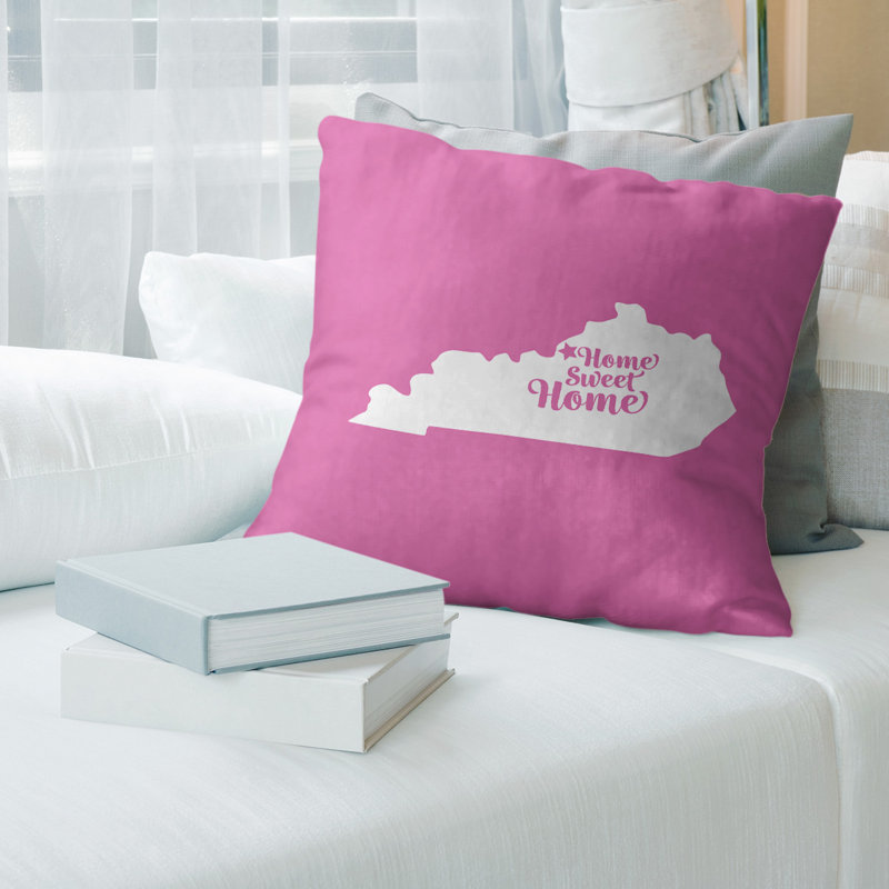 Reversible Throw Pillow, 14" x 14", Pink, Louisville