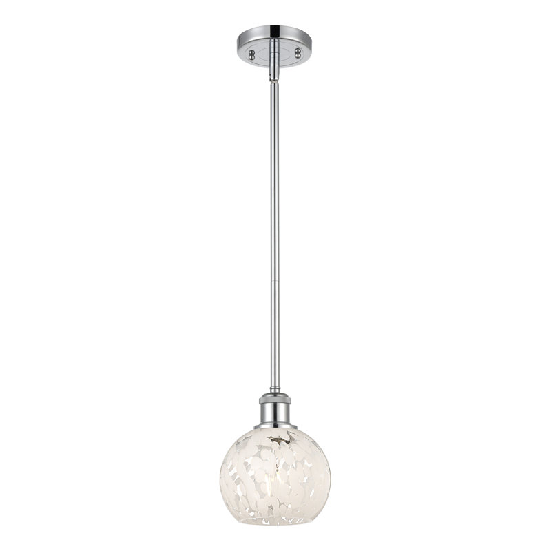 Luminaire suspendu 1 lumière Ballston Mouchette-516-G1216, Chrome poli, H 8 po x l 6 po x P 6 po