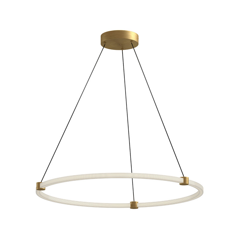 Bruni 1 - Light LED Unique/Statement Pendant, Brushed Gold, 1.38" H x 32.38" W x 32.38" D