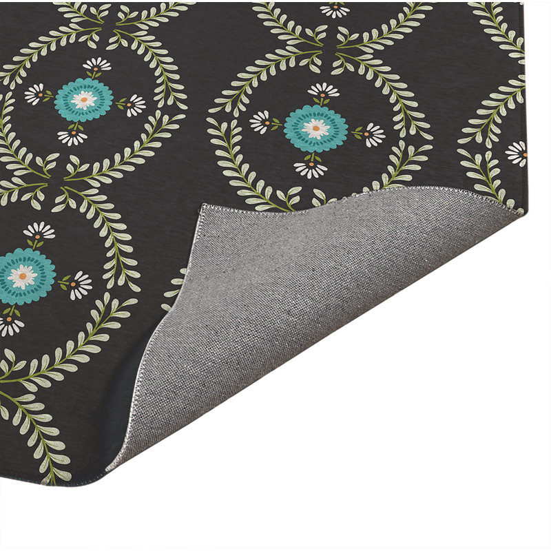 Tapis de cuisine antidérapant Bree, Gris anthracite, Rectangulaire 2 pi x 3 pi
