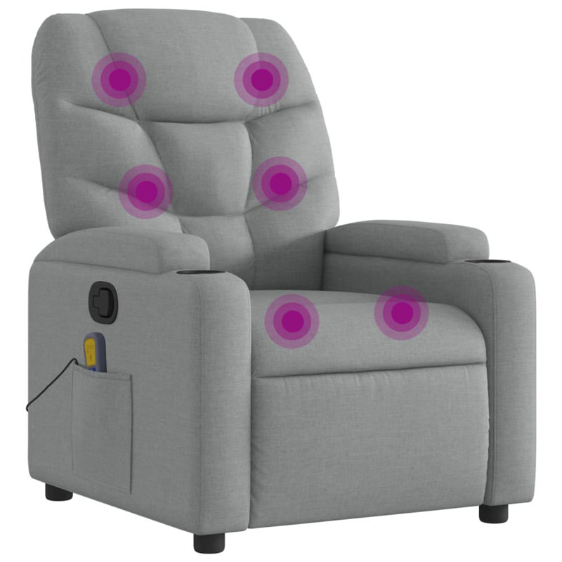 Fauteuil de massage inclinable gris clair, Gris clair