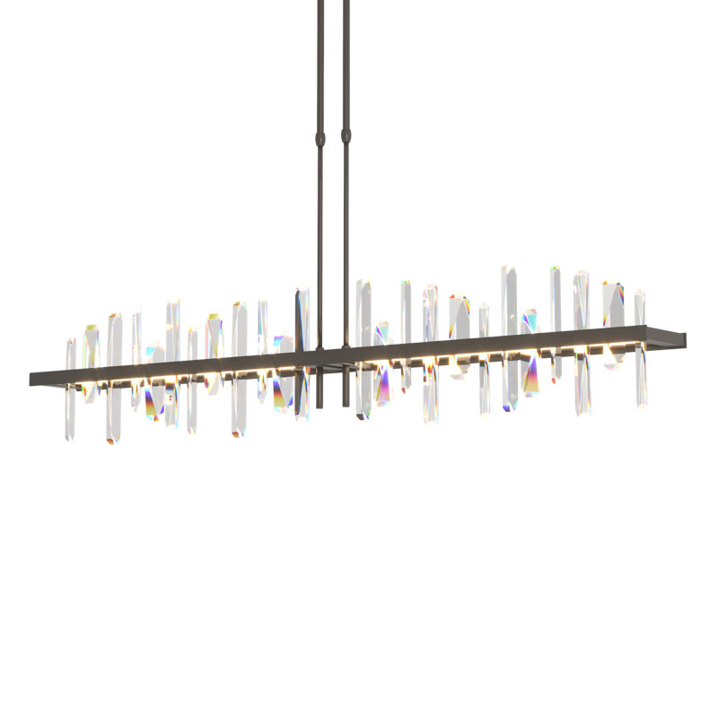 Solitude Kitchen Island Linear LED Pendant, Dark Smoke