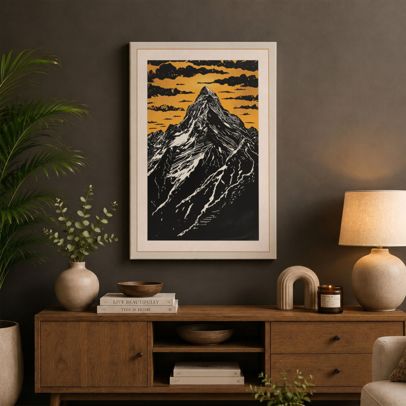 Mountain Peak Rustic - Wrapped Canvas, 18x12 - 45.7 x 30.5 cm, White Border