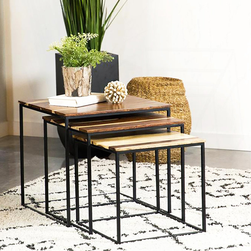 Table basse 3 pièces Natural and Black_ Table basse