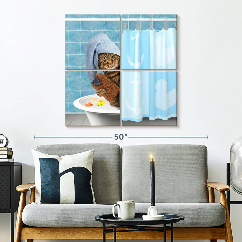 Ketti Funny Bathing Cat, 32" H x 32" W