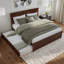  Lit plateforme en bois massif Nantucket avec pied et gigogne assortis-96140371-96140372