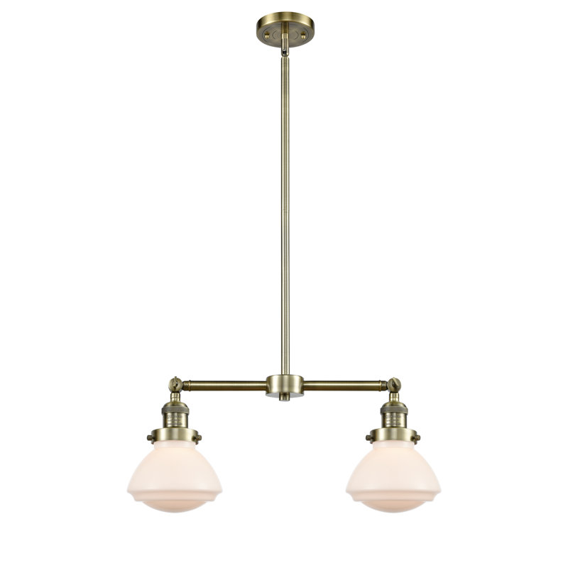 Chesterville 2 - Light Kitchen Island Pendant, Antique Brass, Matte White
