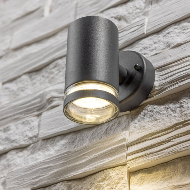 Bostyn 12cm H Outdoor Wall Lantern, Dark Grey