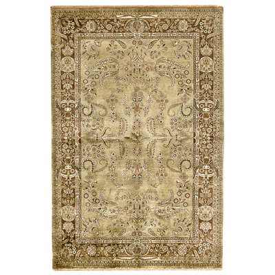 High-Quality Hand-Knotted Camel And Brown Area Rug