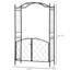 Arche de jardin 85 po avec barrière, treillis en métal pour vignes grimpantes, garniture de mariage, ajout noir