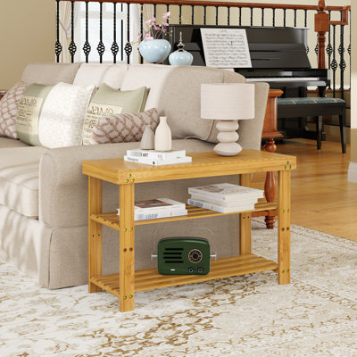 Banc de couloir avec coussin confortable et tablettes réglables pour une entrée pratique et contemporaine