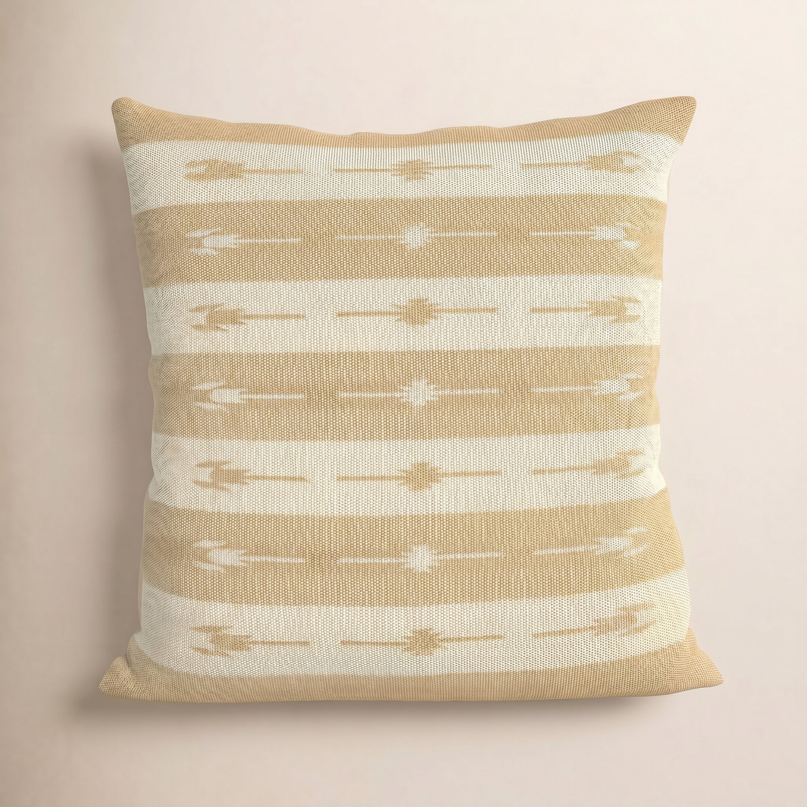 Estela Striped Cotton Throw Pillow, Light Tan/Cream, Pillow Cover Only - No Insert