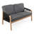 Oscar 54.33'' Wide Straight Acacia Loveseat with Cushions-383620520