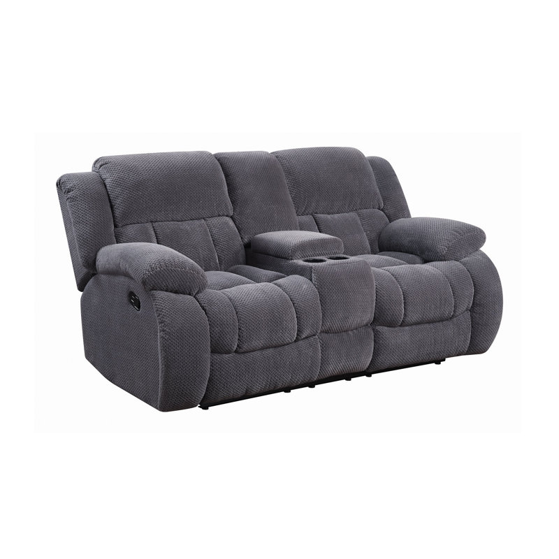 Causeuse inclinable à accoudoirs coussinés de 79 po Ackeron, Anthracite