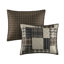 Ensemble de literie réversible de style Lodge, microfibre brun noir pour la maison