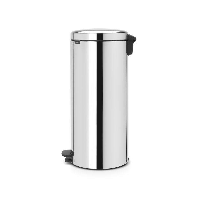 Brabantia NewIcon 30 Litre Soft Closing Pedal Bin with Metal Inner Bucket, Brilliant Steel