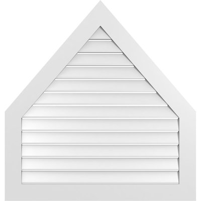 Peaked Surface Mount Signature Urethane Functional Gable Vent 14/12 Pitch, Primed Tan