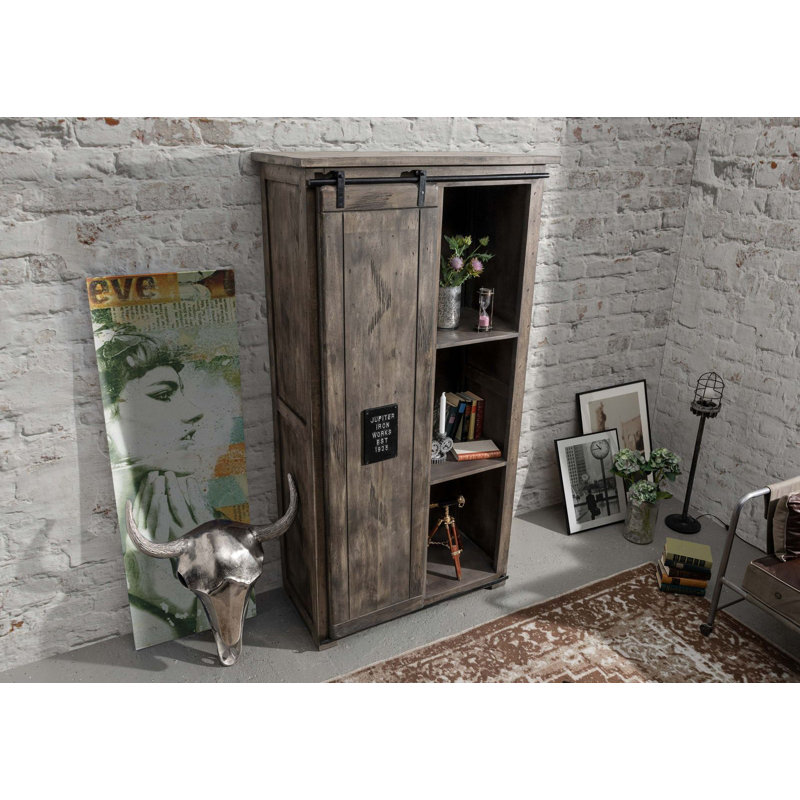 Railway 1 Door Solid Wood Wardrobe