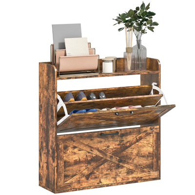 16 Pair Flip Down Shoe Storage