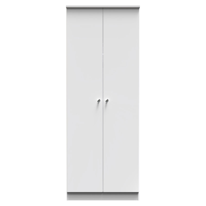 Lumiere 2 Door Wardrobe with Sensor lighting  with LED lights in White Gloss & White (Ready Assembled)