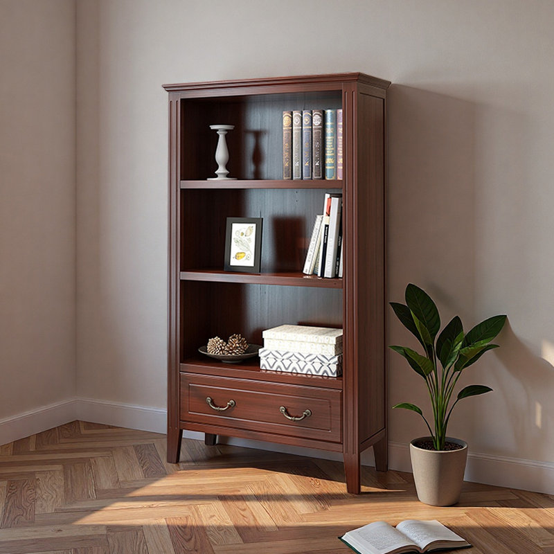 Swapnil, (3 Shelves) 55.51"H x 31.5"W x 12.2"D, Dark Brown