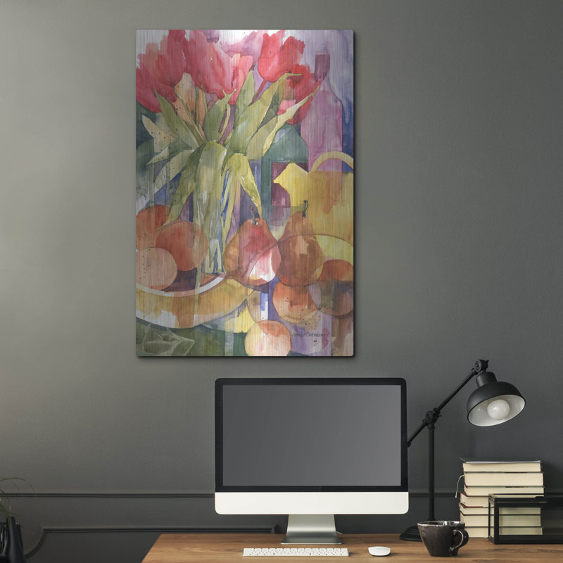 «Table Table Tulips» par Annelein Beukenkamp, art mural en métal, H 36 po x l 24 po